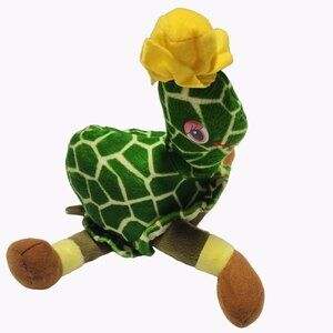 Green Turtle 10 inch Plush Tortoise Yellow Hat Floppy Stuffed Animal Toy